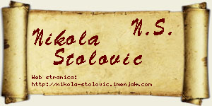 Nikola Stolović vizit kartica